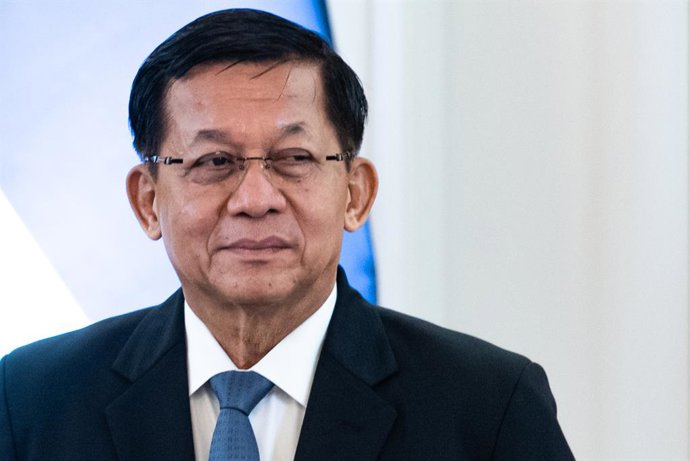 Archivo - August 6, 2026, Bangkok, Thailand: Min Aung Hlaing, President of Myanmar, attends during a signing ceremony..Min Aung Hlaing, President of Myanmar, is on an official visit to Thailand, aiming to re-engage diplomatically with Thailand.