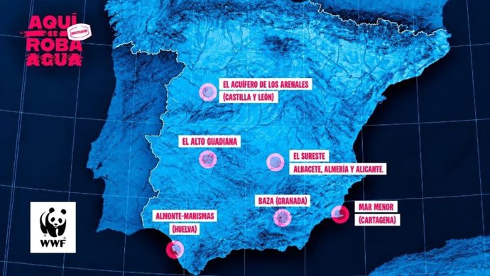 WWF denuncia los seis puntos negros del robo de agua en España y demanda "medidas contundentes" y gestión sostenible.