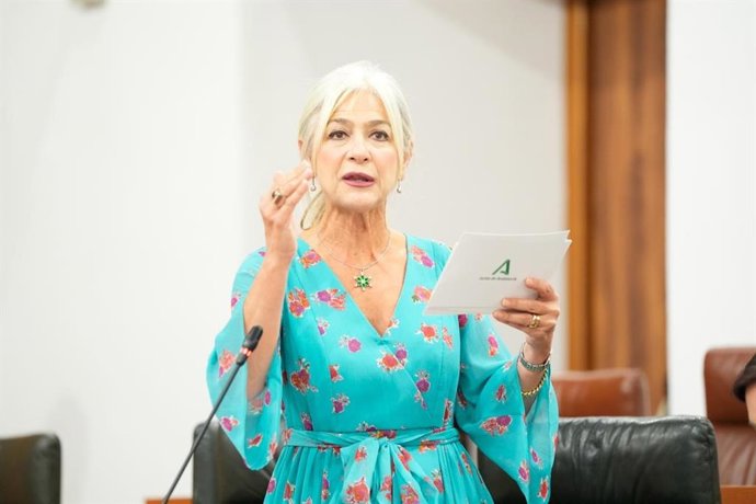 La consejera de Cultura, Patrimonio Histórico y Deporte, Patricia del Pozo, en el pleno del Parlamento del 17 de septiembre de 2026.