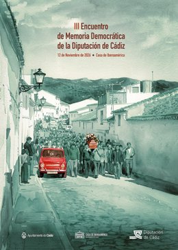 Cartel de la tercera edición de su Encuentro de Memoria Democrática de Diputación.