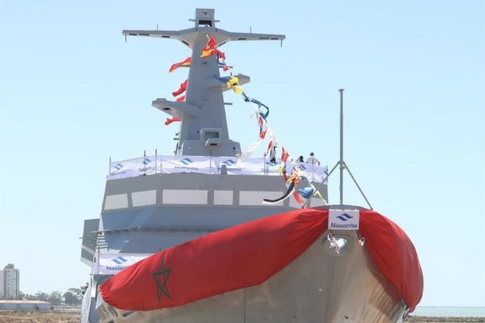 Patrullero de altura para la Marina Real de Marruecos botado en los astilleros de Navantia San Fernando.