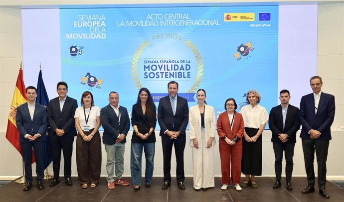 El ministro de Transportes y Movilidad Sostenible, Óscar Puente, durante la entrega de premios de la 'XV Edición de la Semana Española de la Movilidad Sostenible'.