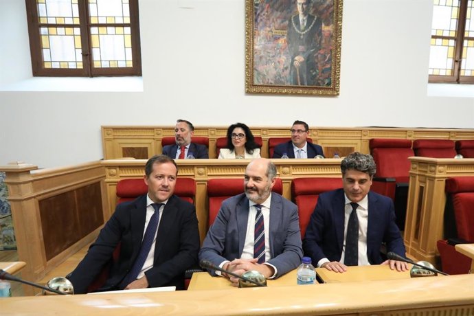 El alcalde de Toledo, Carlos Velázquez, en el debate sobre el estado del municipio.