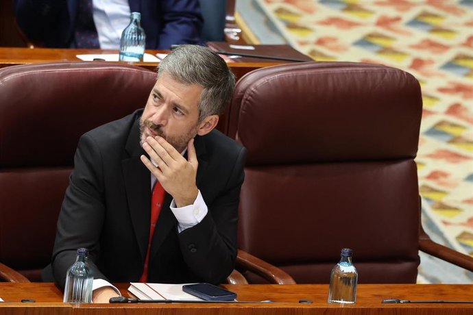 El consejero de Presidencia, Justicia y Administración Local de la Comunidad de Madrid, Miguel Ángel García Martín, durante un pleno en la Asamblea de Madrid, a 17 de septiembre de 2026, en Madrid (España). 