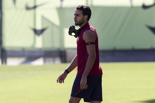 Eric Garcia during the training day of FC Barcelona ahead the Spanish League, Laliga EA Sports, football match against Real Racing Club at Ciudad Esportiva Joan Gamper on September 15, 2026 in Sant Joan Despi, Barcelona, Spain.