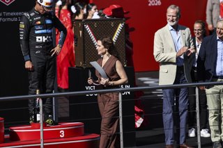 September 13, 2026, Madrid, Spain: Isabel Diaz Ayuso president of comunidad de Madrid podium during the 2026 Formula 1 Spanish Grand Prix, 14th round of the 2026 Formula One World Championship from September 11 to 13, 2026 on the Madring, in Madrid, Spain