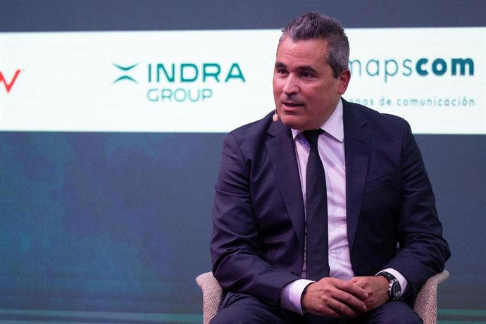 El consejero delegado de Indra, Josep Maria Recasens, interviene durante la III edición de 'Diálogos para la Seguridad', en el Centro Superior de Estudios de la Defensa Nacional (CESEDEN), a 17 de septiembre de 2026, en Madrid (España). 
