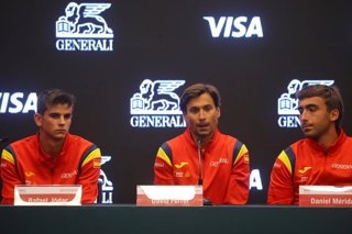 Tenis, Chile vs Espana. Sorteo para los partidos entre Chile contra Espana por Copa Davis. Santiago, Chile. 17/09/2026 Jonnathan Oyarzun/Photosport  Tennis, Chile vs Spain. Draw for the matches between Chile against Spain for the Davis Cup. Santiago,