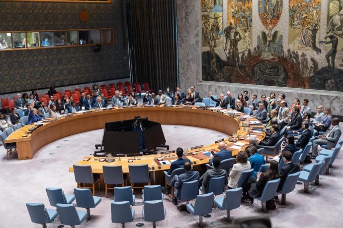 September 17, 2026, New York, New York, USA: Voting during Security Council meeting on vote on a draft resolution extending the mandate of the Panel of Experts supporting the 1737 Iran Sanctions Committee for another year at UN Headquarters in New York, N
