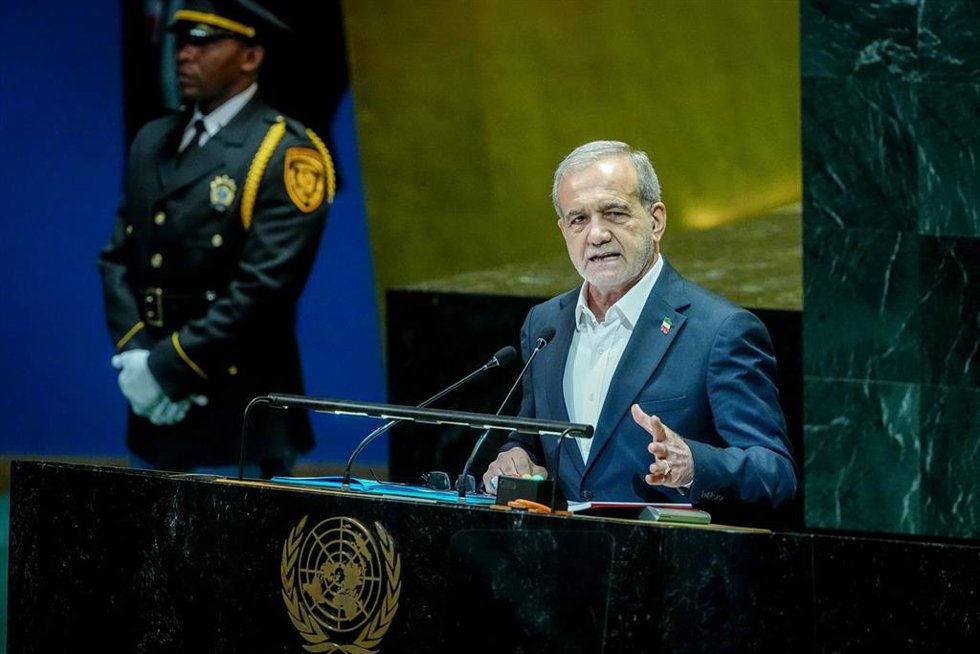 Archivo - Masud Pezeshkian da un discurso ante la Asamblea General de la ONU
