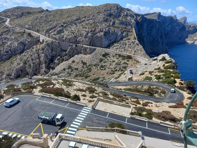 Archivo - Carreteras de acceso al faro de Formentor con las obras ya finalizadas