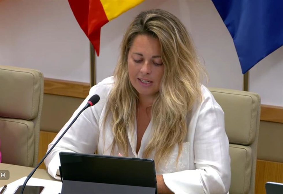 La diputada del PP en el Parlament Maria de Lluc, en su intervención en la Comisión de Educación y Universidades.