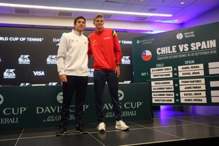 Tenis, Chile vs Espana. Sorteo para los partidos entre Chile contra Espana por Copa Davis. Santiago, Chile. 17/09/2026 Jonnathan Oyarzun/Photosport  Tennis, Chile vs Spain. Draw for the matches between Chile against Spain for the Davis Cup. Santiago,