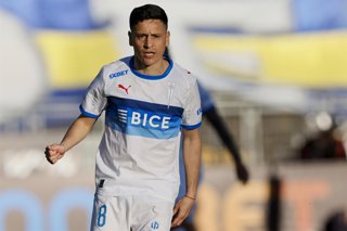 Futbol, Everton vs Universidad Catolica. Fecha 22, Liga de Primera 2026. El jugador de Universidad Catolica Fernando Zuqui es fotografiado durante el partido de la Liga de Primera contra Everton disputado en el estadio Sausalito de Vina del Mar,