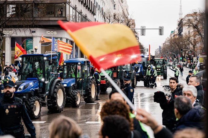 Archivo - Una protesta del sector del campo en una imagen de archivo