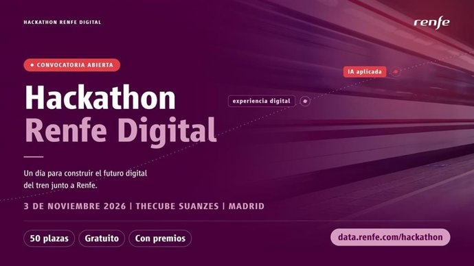 Cartel del 'Hackathon Renfe Digital'.