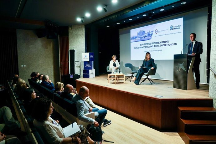 El presidente del Consell de Mallorca, Llorenç Galmés, en la jornada 'El control interno local a debate: claves prácticas del RD 424/2017'.