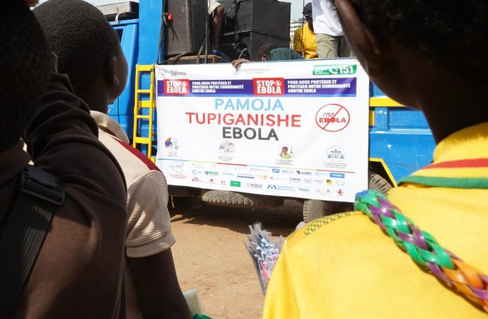 BUKAVU, Sept. 4, 2026  -- Local residents conduct Ebola prevention publicity on a street in Bukavu, eastern Democratic Republic of the Congo, Sept. 3, 2026. The Africa Centers for Disease Control and Prevention (Africa CDC) said Thursday it remains too ea