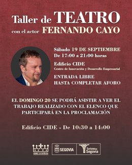 Cartel del taller que impartirá Fernando Cayo.
