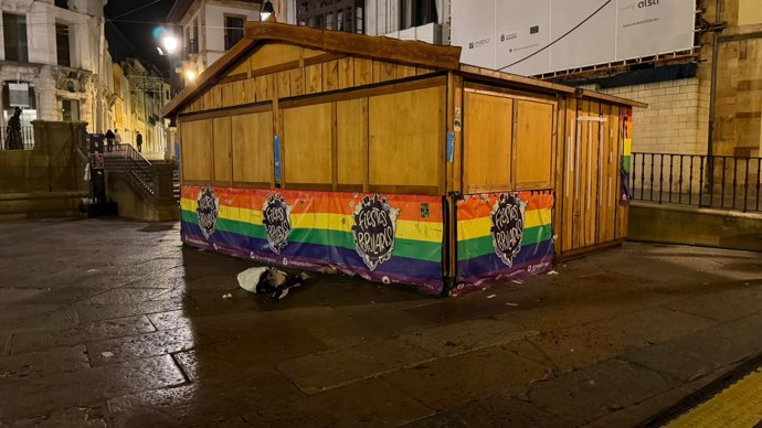 Caseta donde ha sucedido la agresión durante las fiestas de San Mateo, en Oviedo.