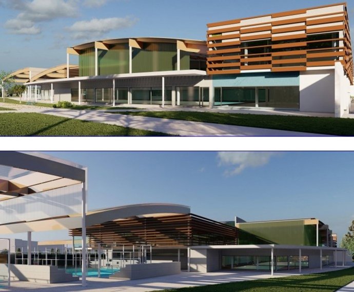Recreación virtual del anteproyecto de centro deportivo que promueve la Pablo de Olavide de Sevilla.