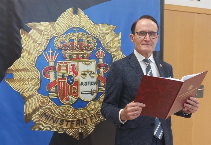 El fiscal superior de la Región de Murcia, José Luis Díaz Manzanera, durante la presentación de la Memoria de la Fiscalía correspondiente a 2025