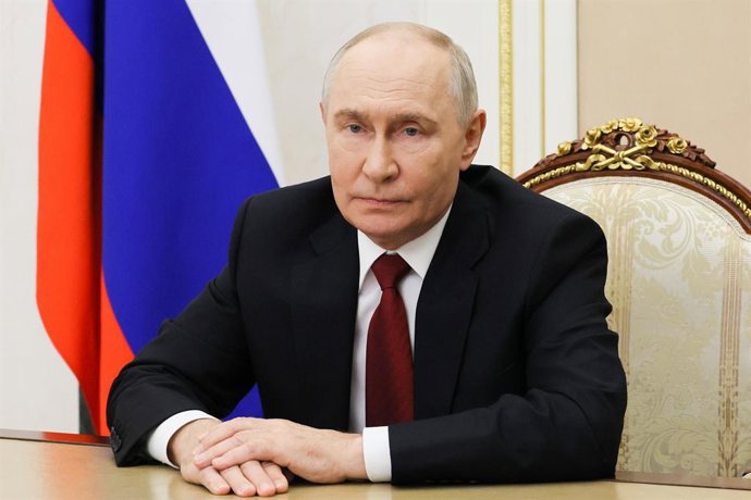 RÚSSIA, MOSCOU — 16 DE SETEMBRO DE 2026: O presidente da Rússia, Putin, faz um discurso por vídeo do Kremlin, em Moscou, antes das eleições para a Duma Estatal de 2026, programadas para ocorrer de 18 a 20 de setembro