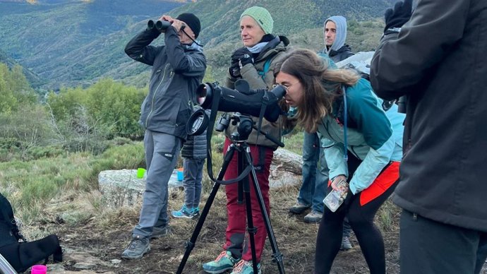 Visitantes observando la berrea del ciervo