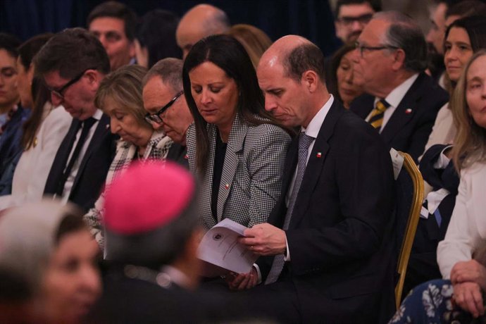 Santiago, 18 de septiembre 2026. El Presidente de la Republica, Jose Antonio Kast, participa en el Te Deum Ecumenico en homenaje a las Fiestas Patrias. En al imagen: El Ministro de Seguridad Pública Martín Arrau García-Huidobro. Luis Quinteros/Aton Chile
