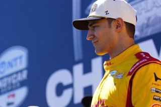 September 6, 2026, Monterey, California, USA: Alex Palou (Spain) driver of the #10  Chip Ganassi Racing Honda, celebrates his winning of the 2026 IndyCar Championship on the podium following the IndyCar race at WeatherTech Raceway Laguna Seca.