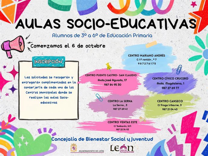 El Ayuntamiento de León pone en marcha un nuevo curso de ludotecas y aulas socioeducativas