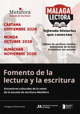 Cartel del proyecto Málaga Lectora de la Diputación de Málaga.