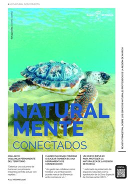 Portada de la revista 'Naturalmente conectados' verano 2026, ya en la web de Murcia Natural.