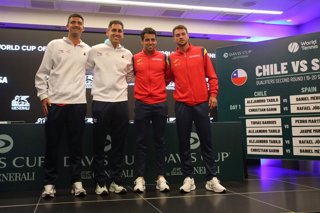 Tenis, Chile vs Espana. Sorteo para los partidos entre Chile contra Espana por Copa Davis. Santiago, Chile. 17/09/2026 Jonnathan Oyarzun/Photosport  Tennis, Chile vs Spain. Draw for the matches between Chile against Spain for the Davis Cup. Santiago,