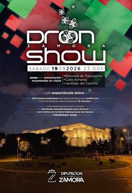 Zamora disfrutará esta noche del espectáculo de 300 drones luminosos organizado por la Diputación con motivo de Fromago