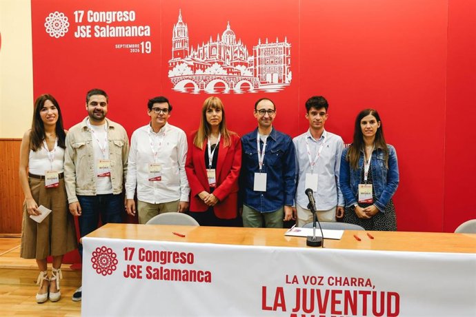 Celebración del XVII Congreso de las Juventudes Socialistas de Salamanca, donde ha sido nombrado como nuevo secretario general Sergio Marqueda