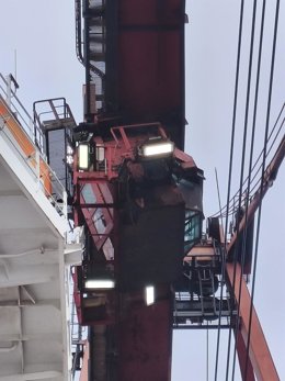Accidente de la grúa en El Musel