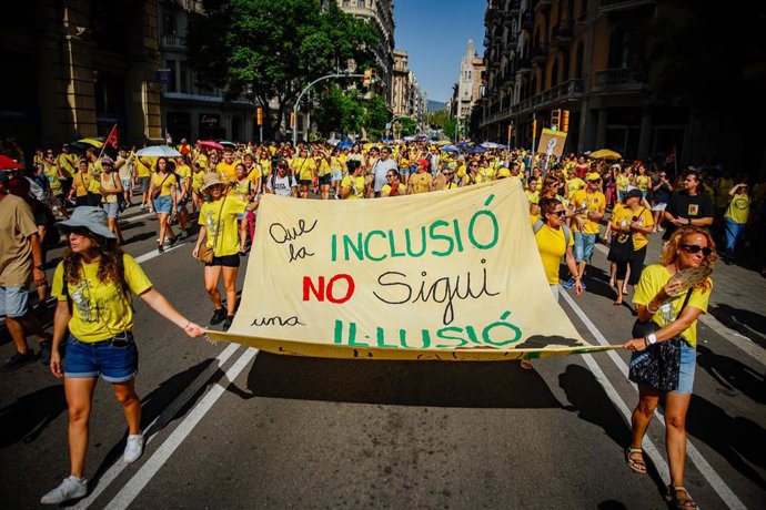 Imagen de una manifestación de docentes