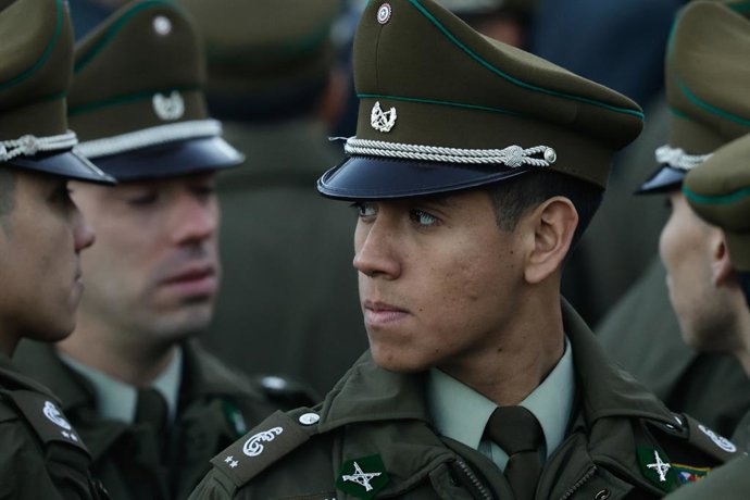 Santiago, 6 de Agosto de 2026.  El presidente de la Republica Jose Antonio Kast entrega discurso a las policias en marco de la Agenda Contra el Crimen Organizado y el Terrorismo en la Escuela de Carabineros   Diego Martin /Aton Chile