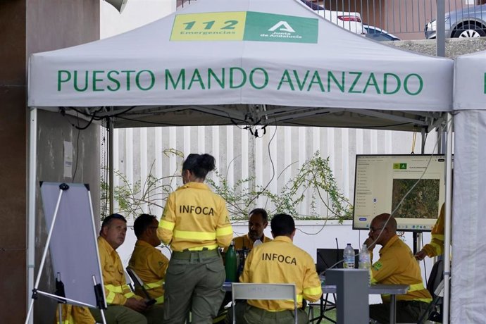 Puesto de Mando Avanzado durante el incendio forestal declarado en Benahavís (Málaga). A 14 de septiembre de 2026, en Benahavís, Málaga (Andalucía, España). (Foto de archivo). 