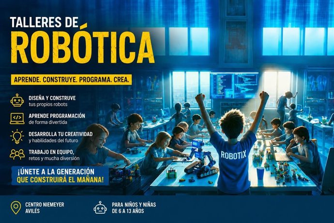 Cartel del taller de robótica del Centro Niemeyer