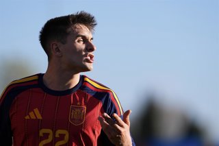 Archivo - Ivan Fresneda of Spain U21 gestures during the UEFA EURO U-21 qualification, Group A, football match played between Spain U21 and Kosovo U21 at Centro Deportivo Wanda Alcala de Henares stadium on March 31, 2026, in Madrid, Spain.