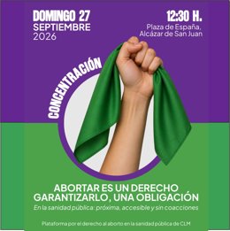 Cartel de la concentración de la Plataforma 8M.