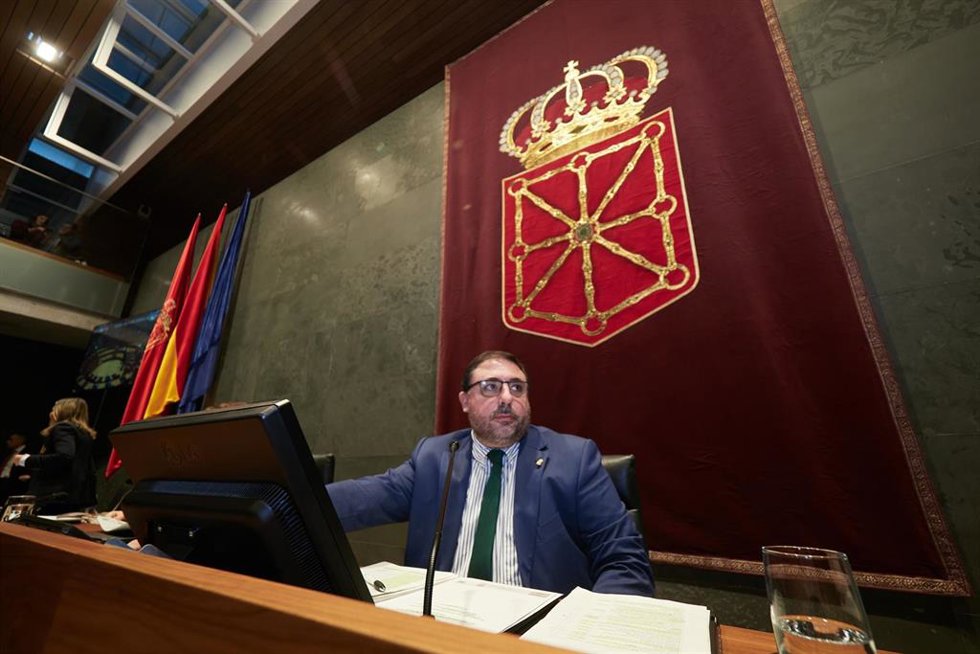 Archivo - El presidente del Parlamento de Navarra, Unai Hualde.