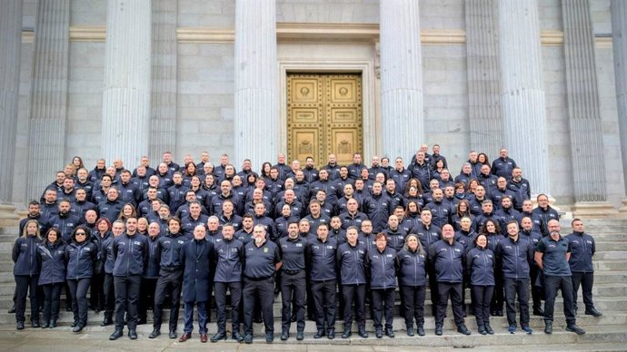 Coordinadores del sindicato en un acto en el Congreso de los Diputados