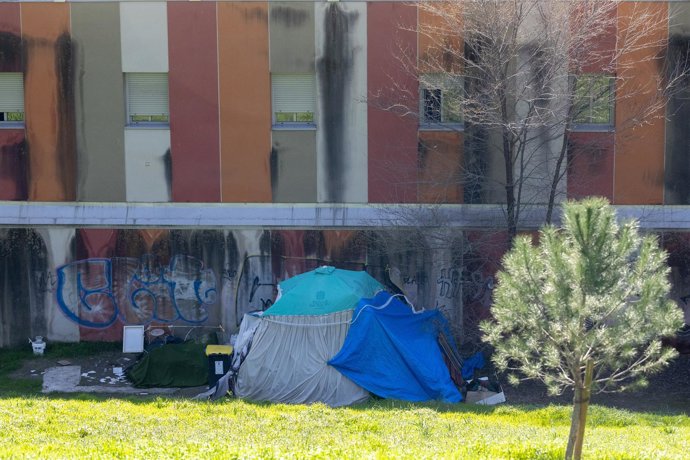 Archivo - Asentamiento en el Parque del Oeste, a 26 de febrero de 2026, en Madrid (España).