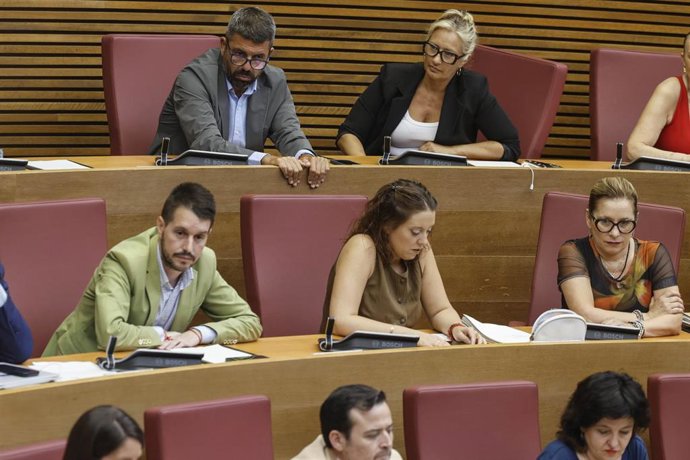 Archivo - El expresident de la Generalitat Carlos Mazón (fila superior, i) durante un pleno, en Les Corts Valencianes, a 22 de julio de 2026, en Valencia