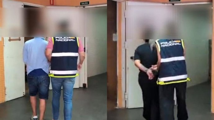 Imatge dels detinguts per la Policia Nacional en el marc d'esta operació