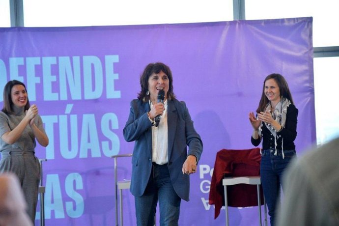 Archivo - Isabel Faraldo, coordinadora de Podemos Galicia, en un acto político  