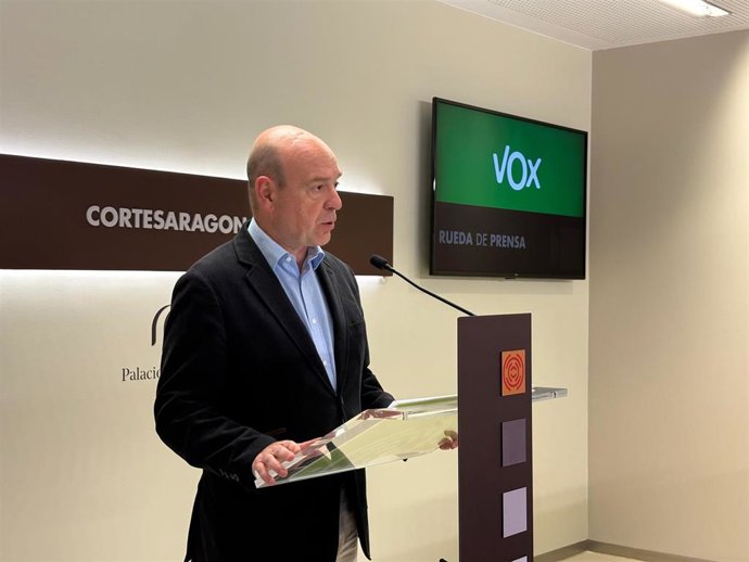 El portavoz de Vox en las Cortes de Aragón, Santiago Morón.
